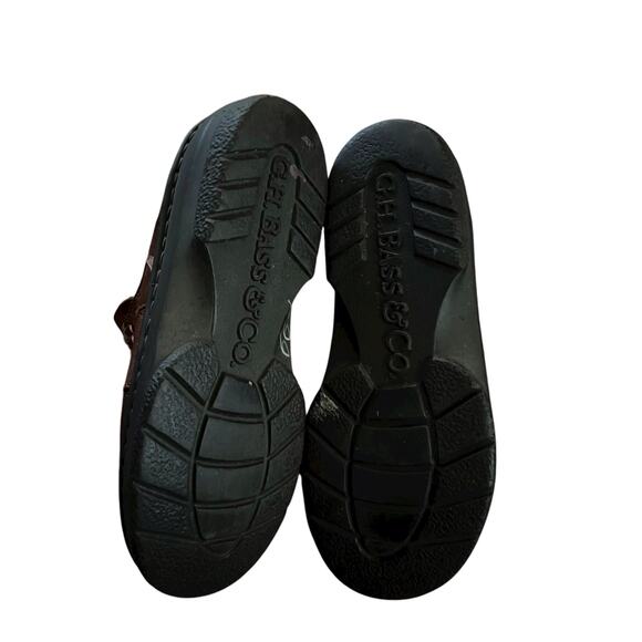 GH Bass Brown Leather Slip On Clogs Size 7 - Picture 6 of 7